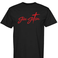 Jiu Jitsu Cross T-Shirt - Christian BJJ Faith & Grit Tee - Under Pressure